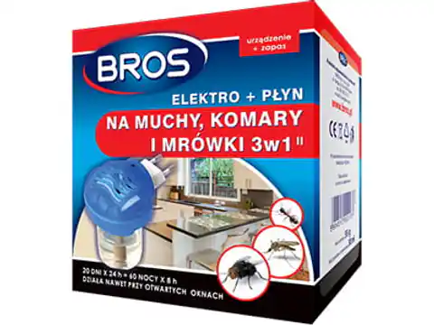 ⁨BROS elektro + płyn 3w1 na muchy, komary i mrówki BROS elektro płyn 3w1⁩ w sklepie Wasserman.eu