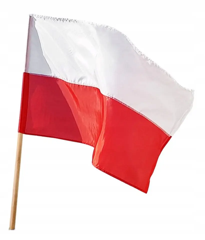 ⁨FLAG OF POLAND 70*112 CM, KPL. WITH SHAFT⁩ at Wasserman.eu