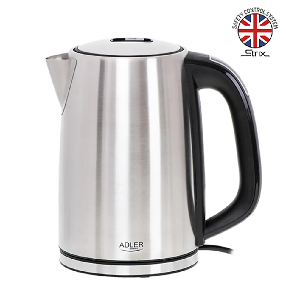 ⁨Adler AD 1340 electric kettle 1.7 L 2200 W Black, Silver⁩ at Wasserman.eu