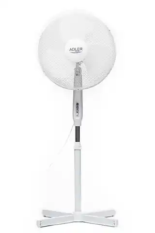 ⁨Adler AD 7305 Stand Fan, Number of speeds 3, 45 W, Oscillation, Diameter 40 cm, White⁩ at Wasserman.eu