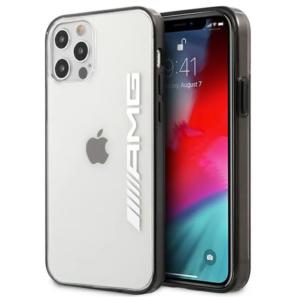 ⁨AMG AMHCP12LAESLBK iPhone 12 Pro Max transparent hardcase Metallic Painted⁩ w sklepie Wasserman.eu