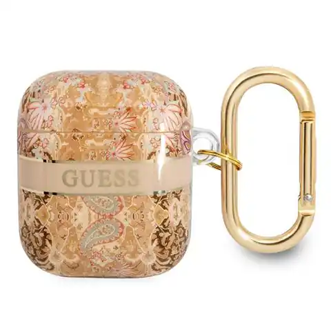 ⁨Guess  GUA2HHFLD AirPods cover złoty/gold Paisley Strap Collection⁩ w sklepie Wasserman.eu