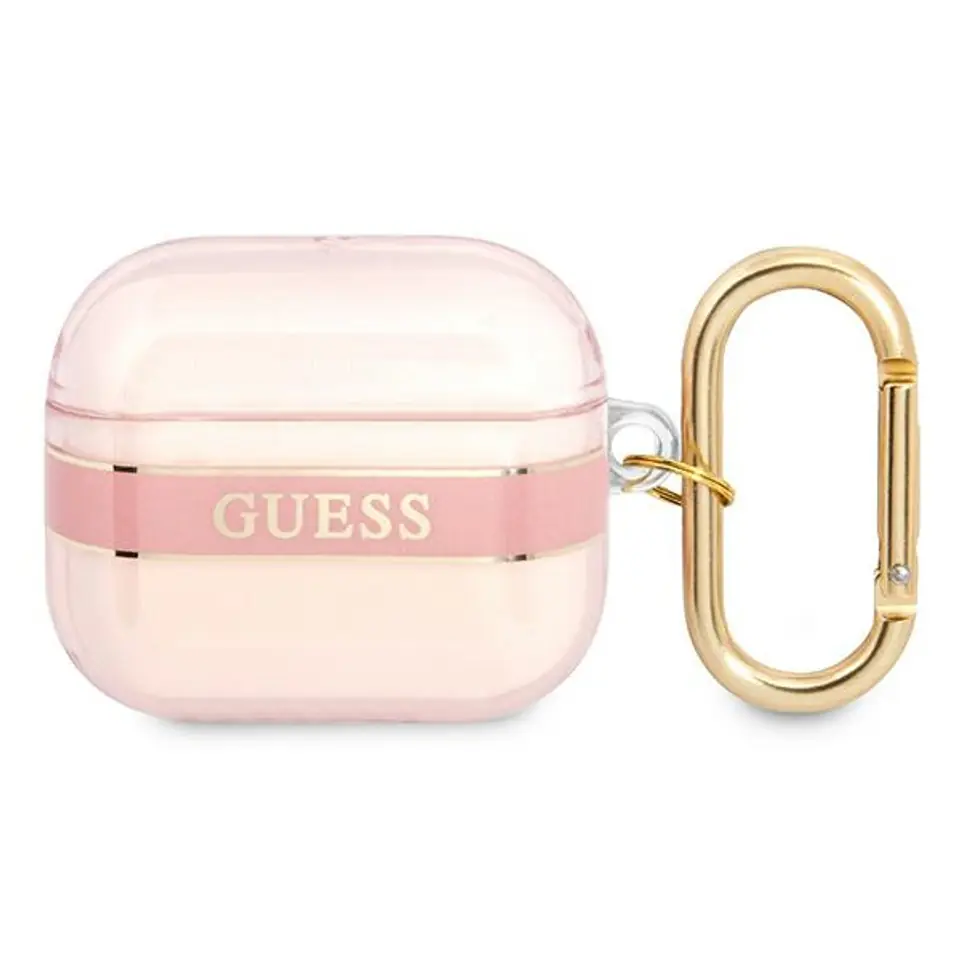 ⁨Guess  GUA3HHTSP AirPods 3 cover różowy/pink Strap Collection⁩ w sklepie Wasserman.eu