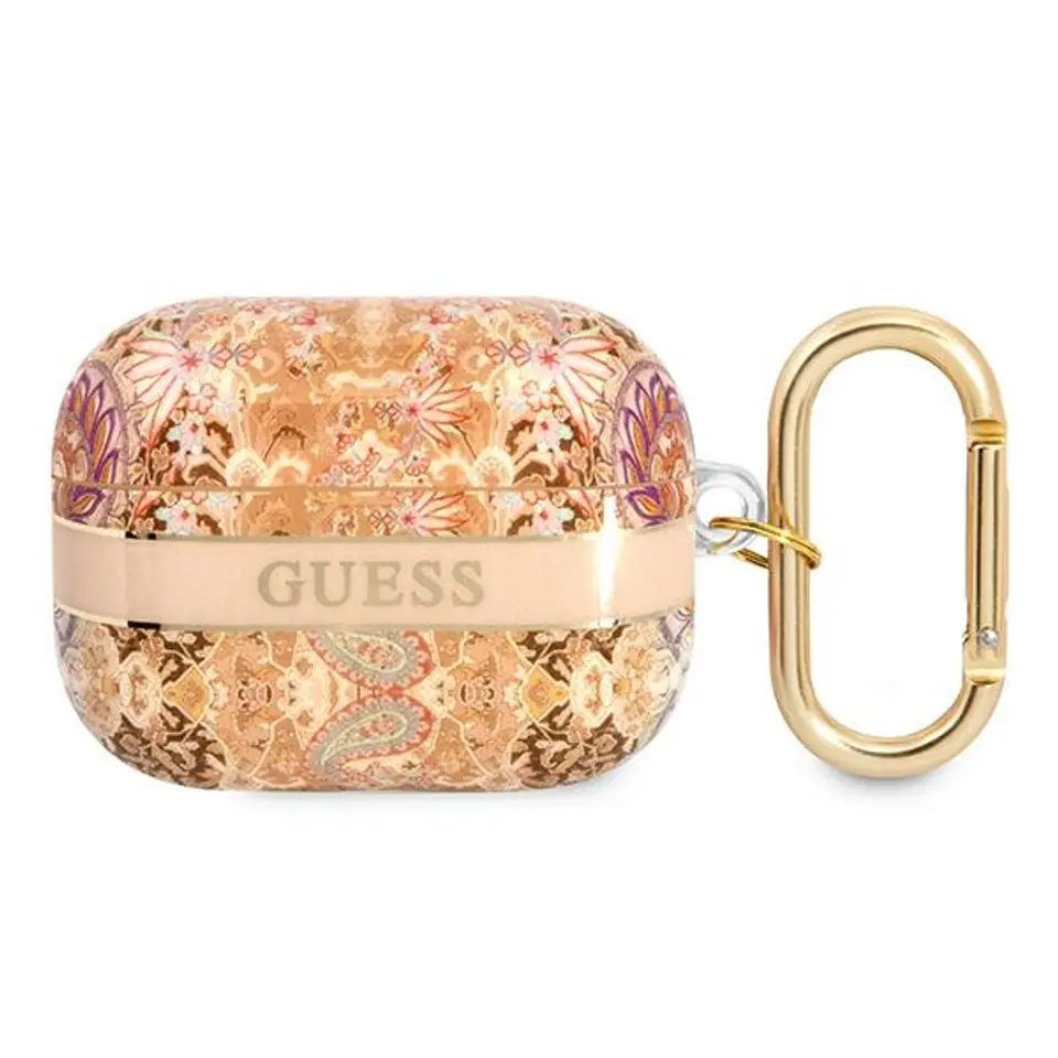 ⁨Guess GUAPHHFLD AirPods Pro cover gold/gold Paisley Strap Collection⁩ at Wasserman.eu