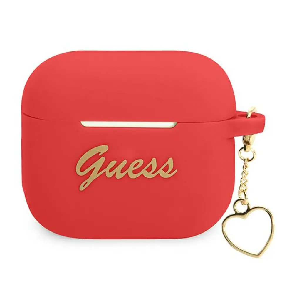 ⁨Guess GUA3LSCHSR AirPods 3 cover czerwony/red Silicone Charm Heart Collection⁩ w sklepie Wasserman.eu