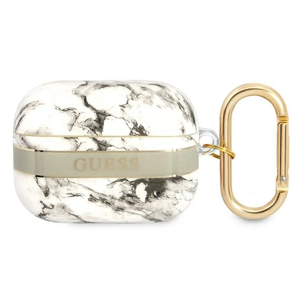 ⁨Guess GUAPHCHMAG AirPods Pro cover grey/grey Marble Strap Collection⁩ at Wasserman.eu