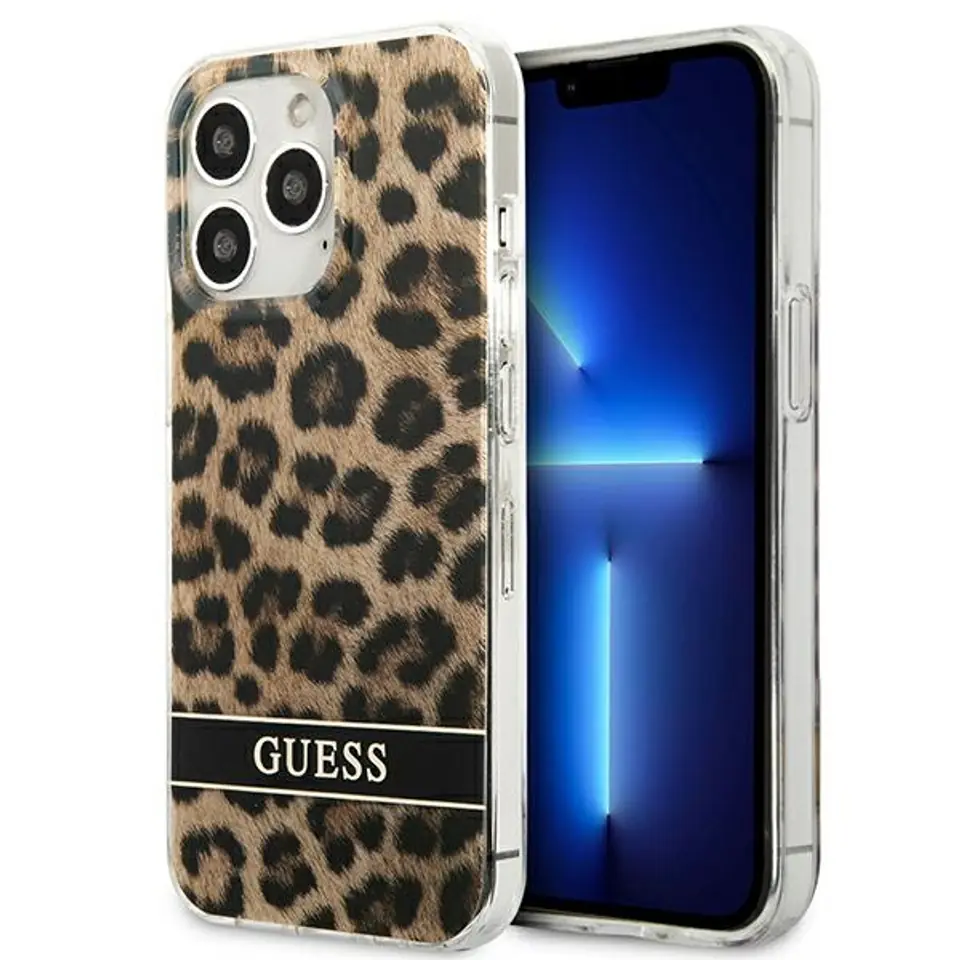 ⁨Guess GUHCP13LHSLEOW iPhone 13 Pro / 13 6.1" brown/brown hardcase Leopard⁩ at Wasserman.eu