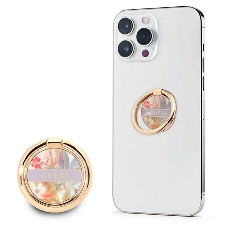 ⁨Guess Ring Stand Flower - Magnetic Phone Finger Holder (Purple)⁩ at Wasserman.eu