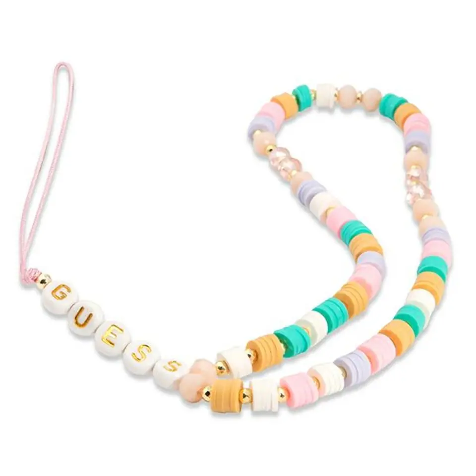 ⁨Guess pendant GUSTFLWP Phone Strap pink/pink Heishi Beads⁩ at Wasserman.eu