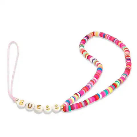 ⁨Guess pendant GUSTGMPP Phone Strap multicolor pink/multicolor pink Heishi Beads⁩ at Wasserman.eu