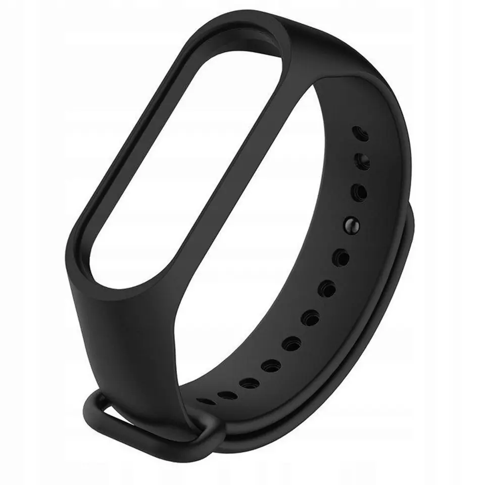 ⁨Silikonowa opaska do Xiaomi Mi Smart Band 3 / 4 Soft Silicone Strap czarna⁩ w sklepie Wasserman.eu