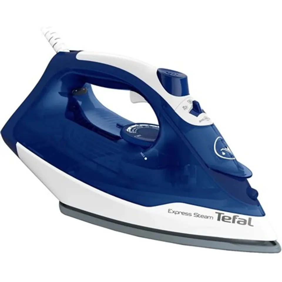 ⁨TEFAL FV2838E0 Steam Iron, 2400 W, Water tank capacity 270 ml, Continuous steam 40 g/min, Blue/White⁩ w sklepie Wasserman.eu