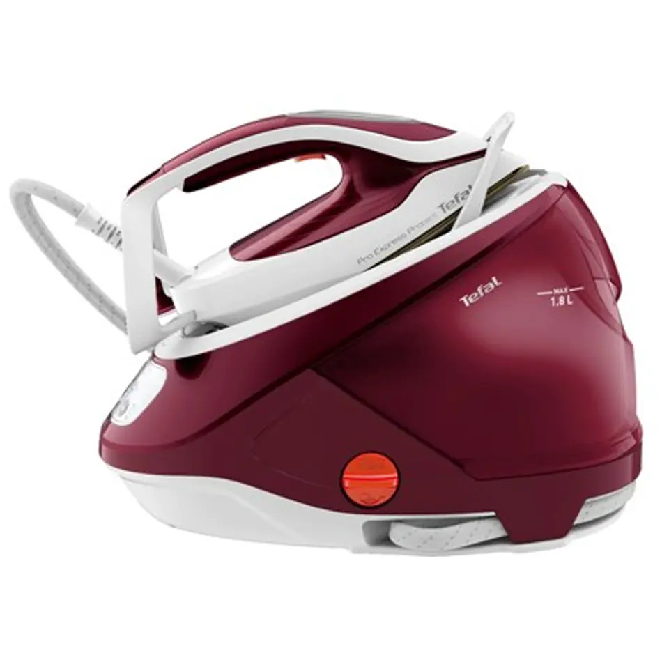 ⁨Tefal GV9220 steam ironing station 2600 W Durilium AirGlide Autoclean soleplate Burgundy, White⁩ at Wasserman.eu