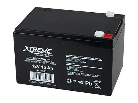 ⁨Akumulator żelowy 12V 15Ah Xtreme Vipow 1117_20170526130605⁩ w sklepie Wasserman.eu