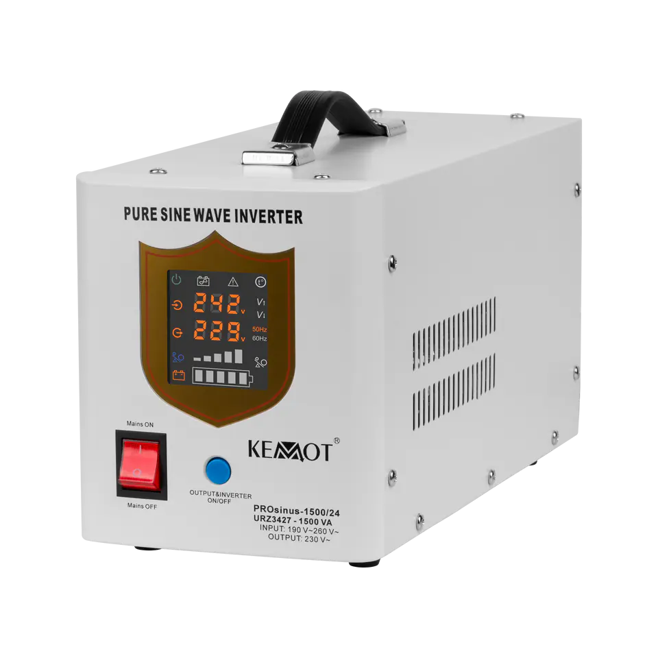 ⁨Uninterruptible power supply KEMOT PROsinus-1500/24 converter with pure sinusoidal waveform and charging function 24V 230V 1500VA/1050W⁩ at Wasserman.eu