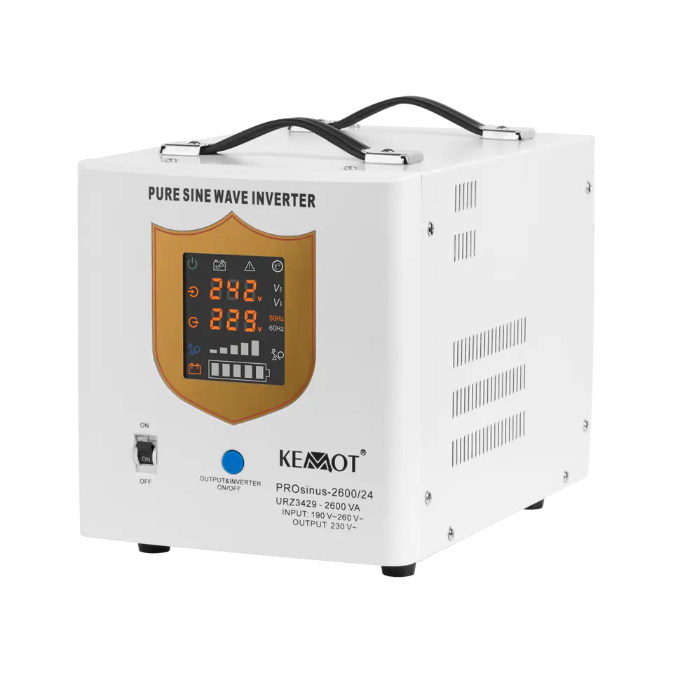 ⁨Uninterruptible power supply KEMOT PROsinus-2600/24 converter with pure sinusoidal waveform and charging function 24V 230V 2600VA/1800W⁩ at Wasserman.eu