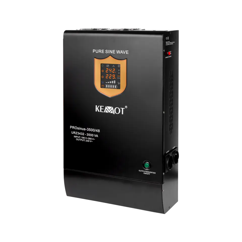 ⁨Uninterruptible power supply KEMOT PROsinus-3500/48 converter with pure sinusoidal waveform and charging function 48V 230V 3500VA/2400W - wall mounting⁩ at Wasserman.eu