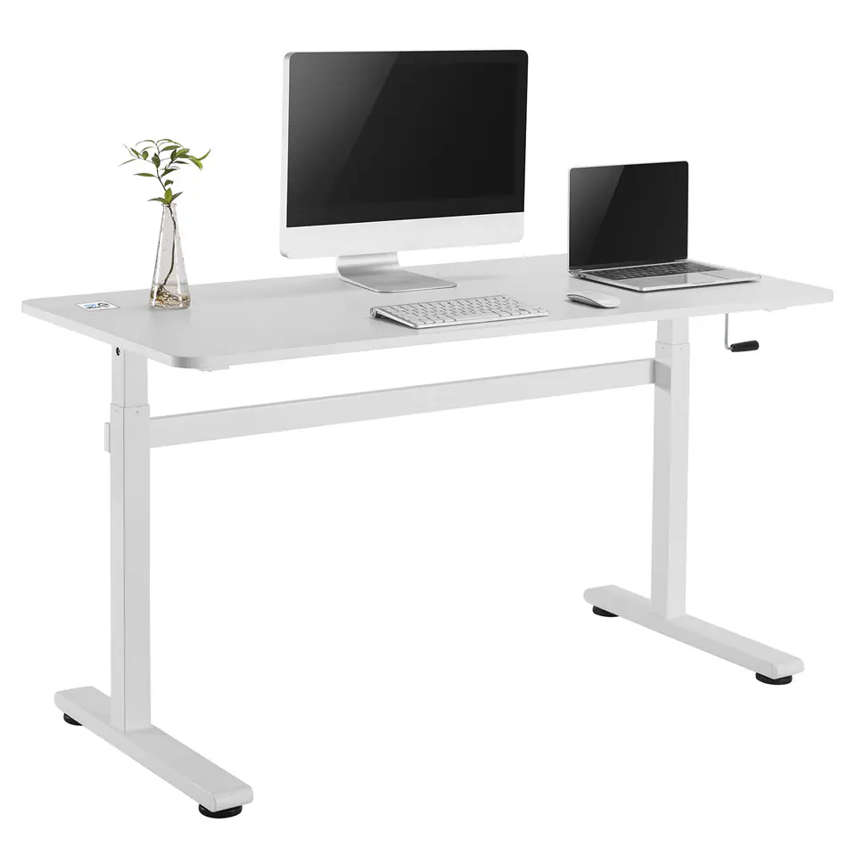 ⁨Desk manual adjustment Ergo Office, max 40 kg, max height 117cm, with a table top for standing sitting, ER-401 W⁩ at Wasserman.eu