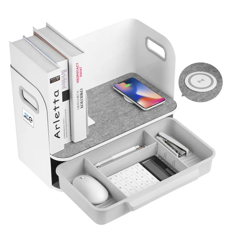 ⁨Desk organizer wireless charge Ergo Office ER44⁩ at Wasserman.eu