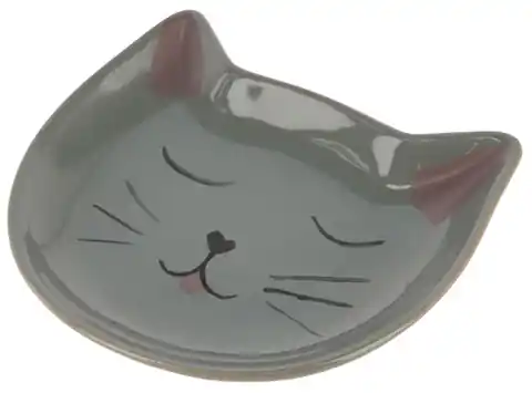 ⁨KERBL Talerz ceramiczny dla kota Kitty, szary 14x14x2cm [80544]⁩ w sklepie Wasserman.eu