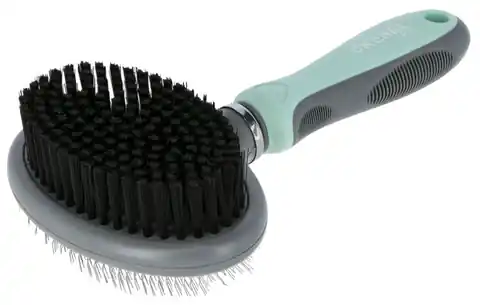 ⁨KERBL Brush with soft synthetic bristles and delicate metal teeth 20x11,5cm [80050]⁩ at Wasserman.eu