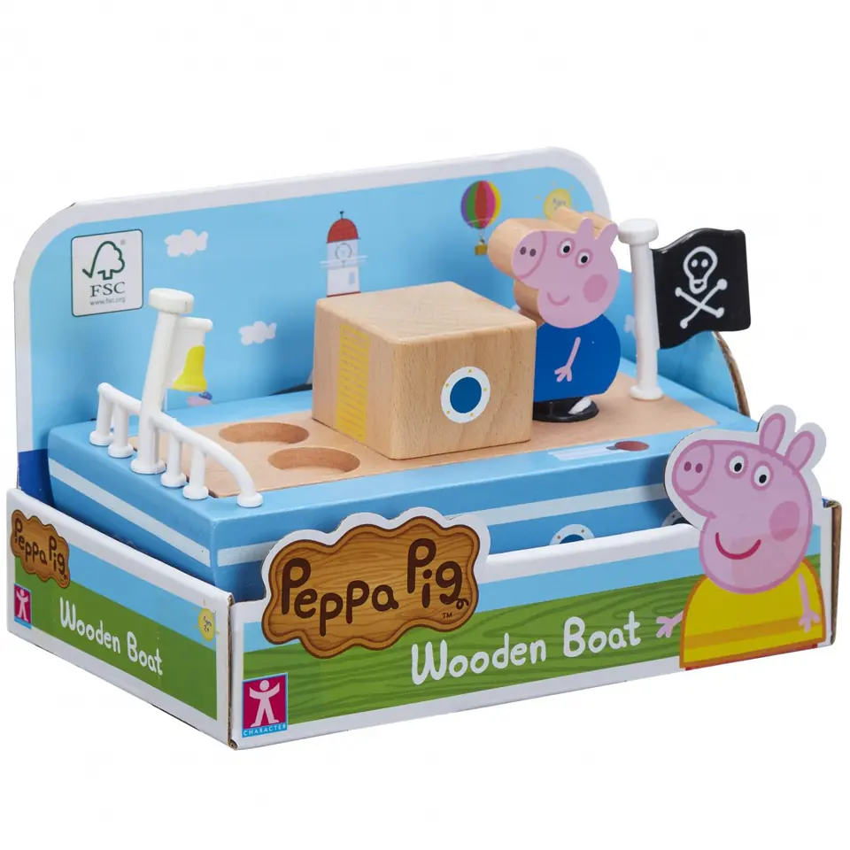 ⁨PROMO Peppa Pig - Wooden boat with Peppa Pig figurine 07209⁩ at Wasserman.eu