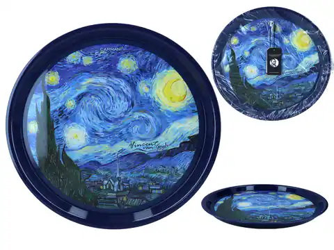 ⁨Non-slip round tray - V. van Gogh, Starry Night (CARMANI)⁩ at Wasserman.eu