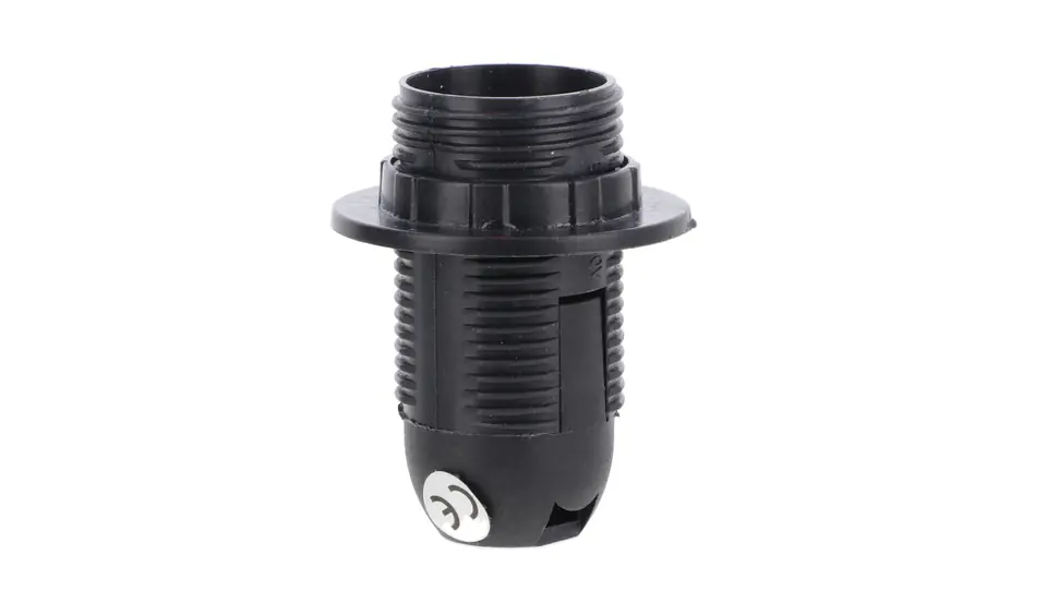 ⁨Lampholder E14 - 1 thermoplastic black with flange D.3027⁩ at Wasserman.eu