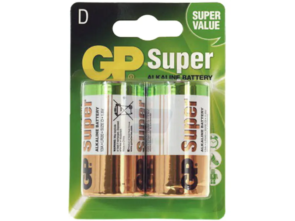 ⁨Two LR20 GP 8333 alkaline batteries⁩ at Wasserman.eu