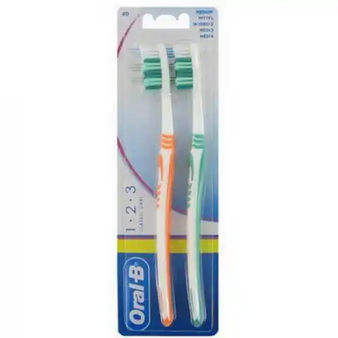 ⁨Oral- B 1-2-3 Twin Toothbrush Toothbrush 2 pcs.⁩ at Wasserman.eu