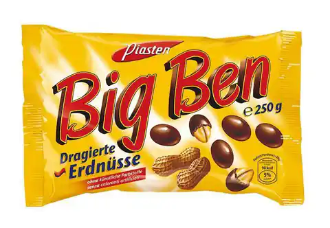 ⁨Piasten Big Ben Orzechy w Czekoladzie 250 g⁩ w sklepie Wasserman.eu