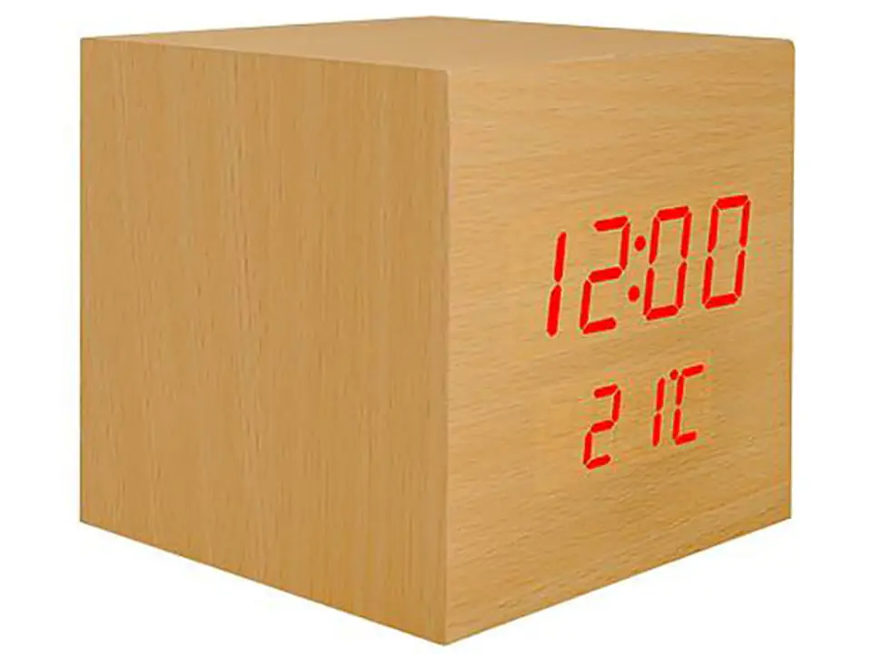 ⁨Zegarek budzik kostka LED z termometrem LXLTC04⁩ w sklepie Wasserman.eu