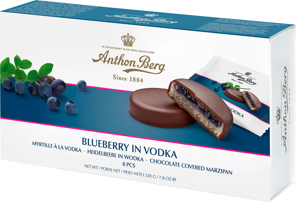 ⁨Anthon Berg Blueberry in Vodka  220 g⁩ w sklepie Wasserman.eu