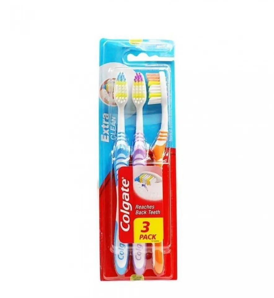 ⁨Colgate Extra Clean Toothbrush 3 pcs⁩ at Wasserman.eu