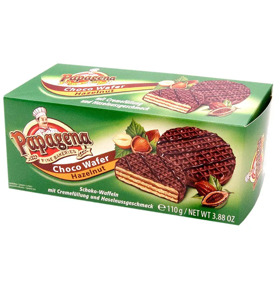 ⁨Papagena Wafle Orzechowe w Czekoladzie 120 g⁩ w sklepie Wasserman.eu