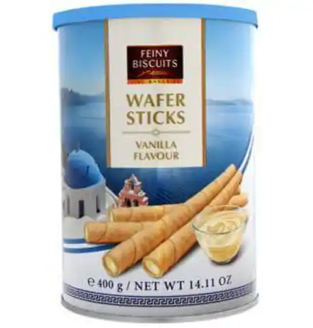 ⁨Feiny Biscuits Wafer Tubes with Vanilla Filling 400 g⁩ at Wasserman.eu
