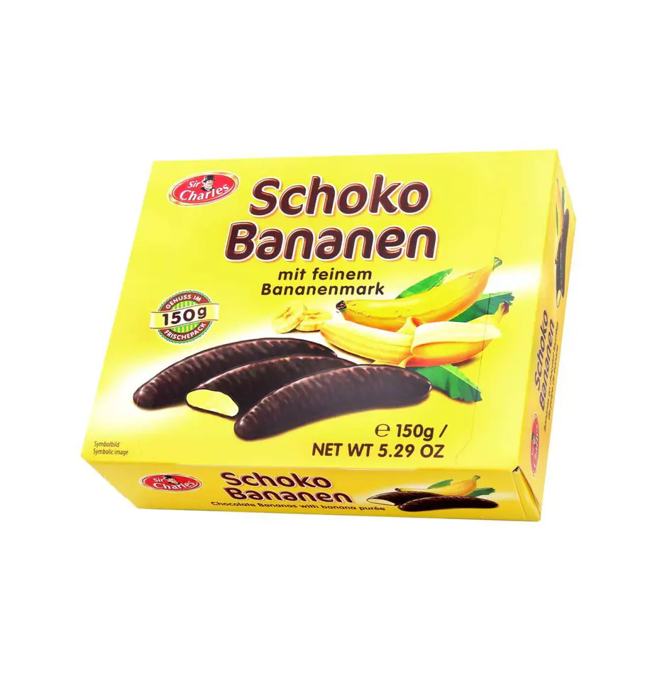 ⁨SirCharles Schokobananen Pianki Bananowe 150 g⁩ w sklepie Wasserman.eu