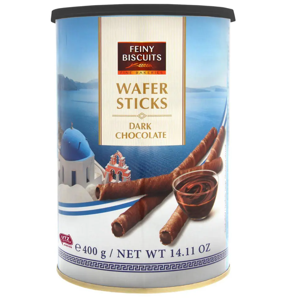 ⁨Feine Biscuits Wafer Tubes with Dark Chocolate 400 g⁩ at Wasserman.eu