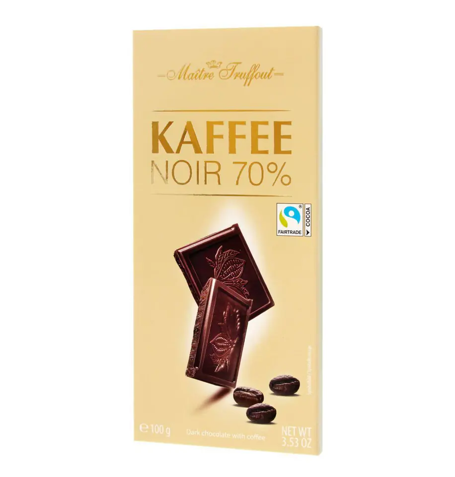 ⁨MaitreTruffout Ciemna Czekolada 70% z Kawą 100 g⁩ w sklepie Wasserman.eu