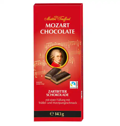 ⁨Maitre Truffout Mozart Dark Chocolate 143 g⁩ at Wasserman.eu