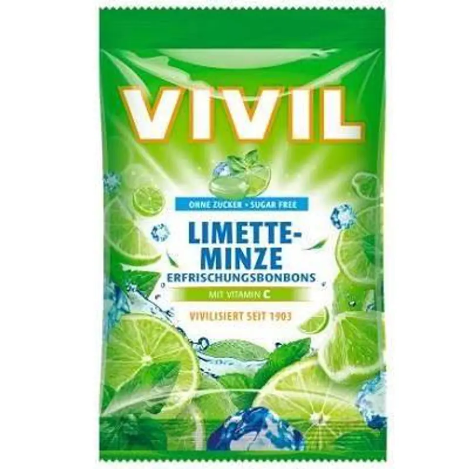 ⁨Vivil Limette Mint Cukierki bez Cukru 120 g⁩ w sklepie Wasserman.eu