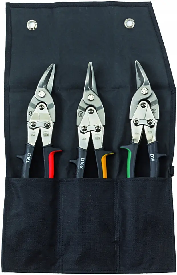 ⁨SET OF SHAPED SHEARS FOR SHEET METAL, 3PCS. CASE⁩ at Wasserman.eu