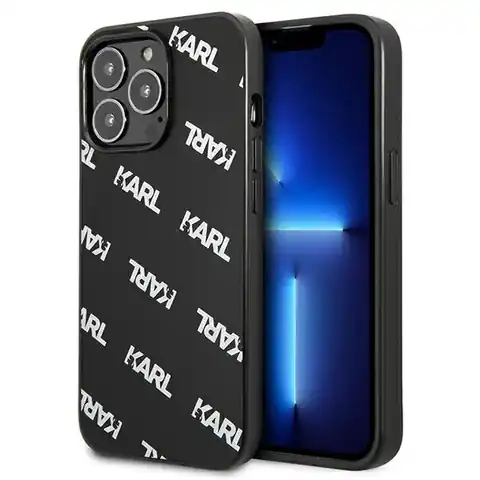 ⁨Karl Lagerfeld KLHCP13LPULMBK3 iPhone 13 Pro / 13 6,1" hardcase czarny/black Allover⁩ w sklepie Wasserman.eu