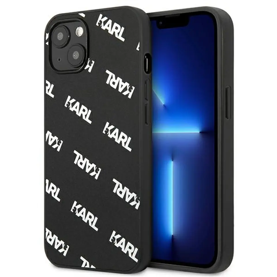 ⁨Karl Lagerfeld KLHCP13SPULMBK3 iPhone 13 mini 5,4" hardcase czarny/black Allover⁩ w sklepie Wasserman.eu