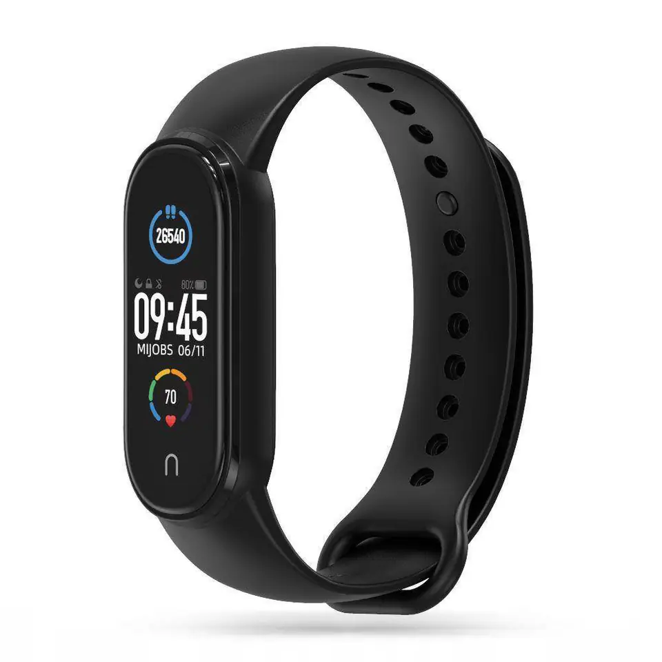 ⁨Pasek do XIAOMI MI BAND 3 / 4 / 5 / 6 / 6 NFC / 7 Tech-Protect IconBand czarne⁩ w sklepie Wasserman.eu