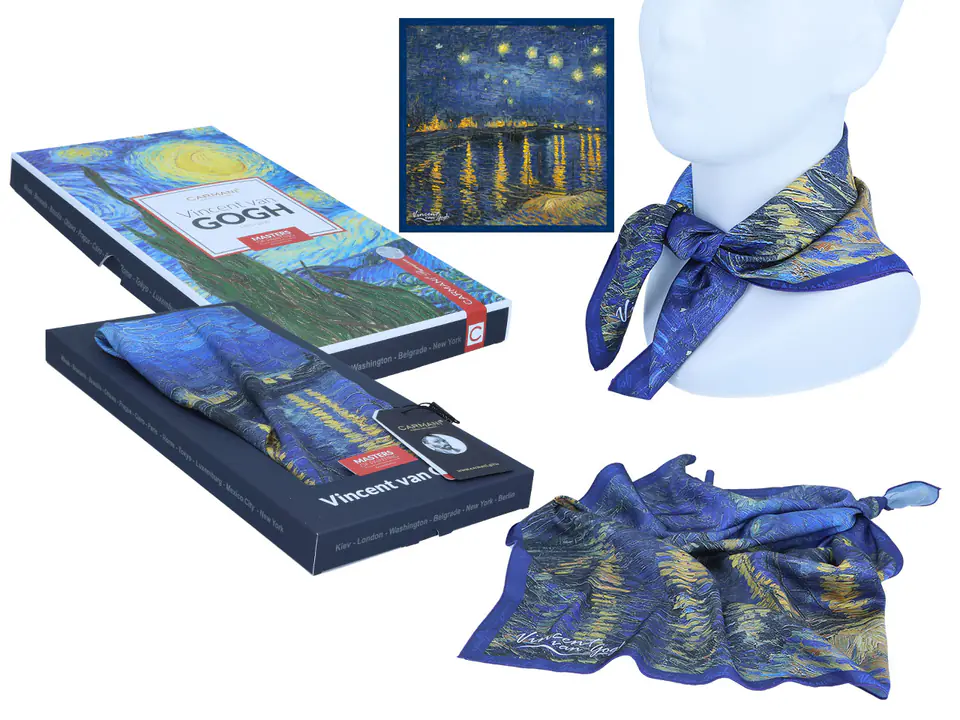 ⁨Scarf - V. van Gogh, Starry Night on the Rhône (CARMANI)⁩ at Wasserman.eu