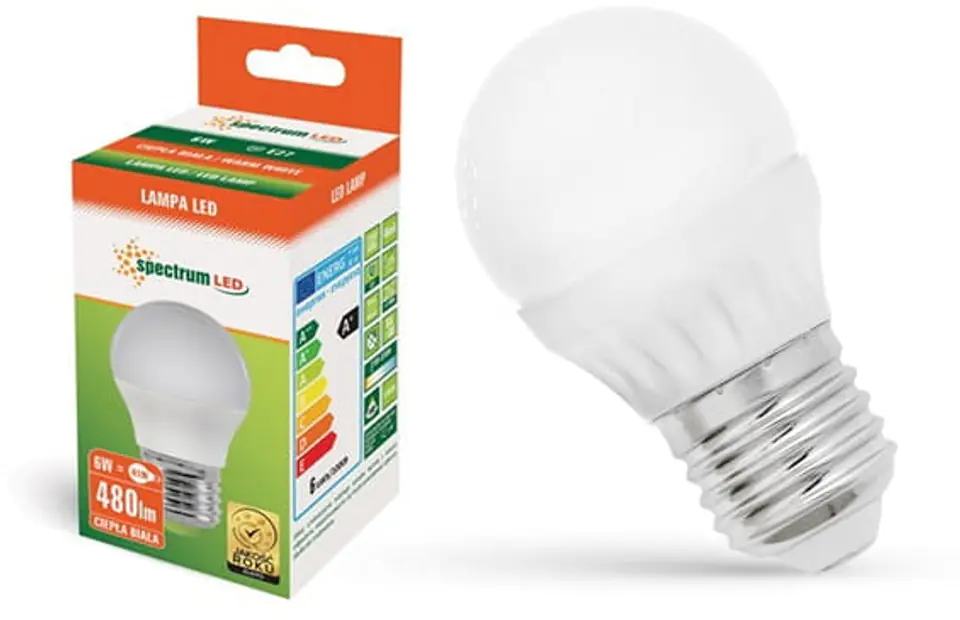 Ball bulb LED 6W E-27 WOJ13024 warm color at Wasserman.eu
