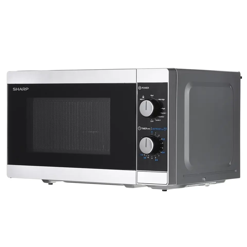 ⁨Kuchenka mikrofalowa SHARP YC-MG01E-S (800W; 20l; kolor srebrny)⁩ w sklepie Wasserman.eu