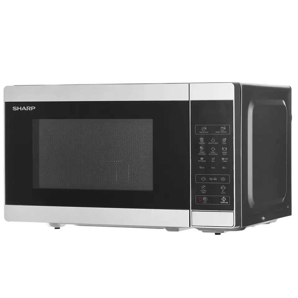 ⁨Sharp YC-MG02E-S microwave Countertop Combination microwave 20 L 800 W Black, Steel⁩ at Wasserman.eu