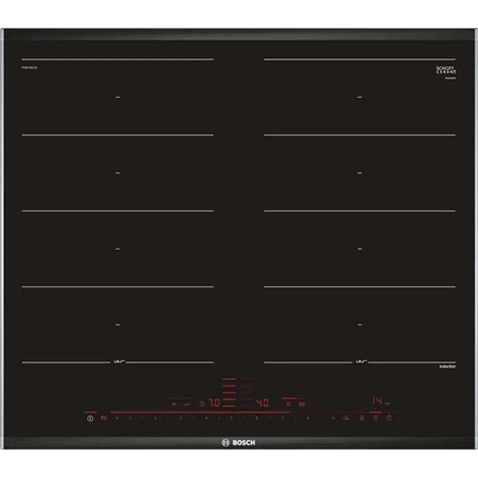 ⁨Bosch PXX675DC1E hob Black,Stainless steel Built-in Zone induction hob 4 zone(s)⁩ at Wasserman.eu